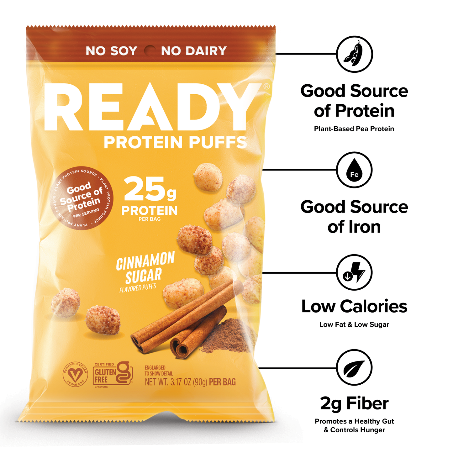 Protein Puffs Cinnamon Sugar 2.5 Servings Pack