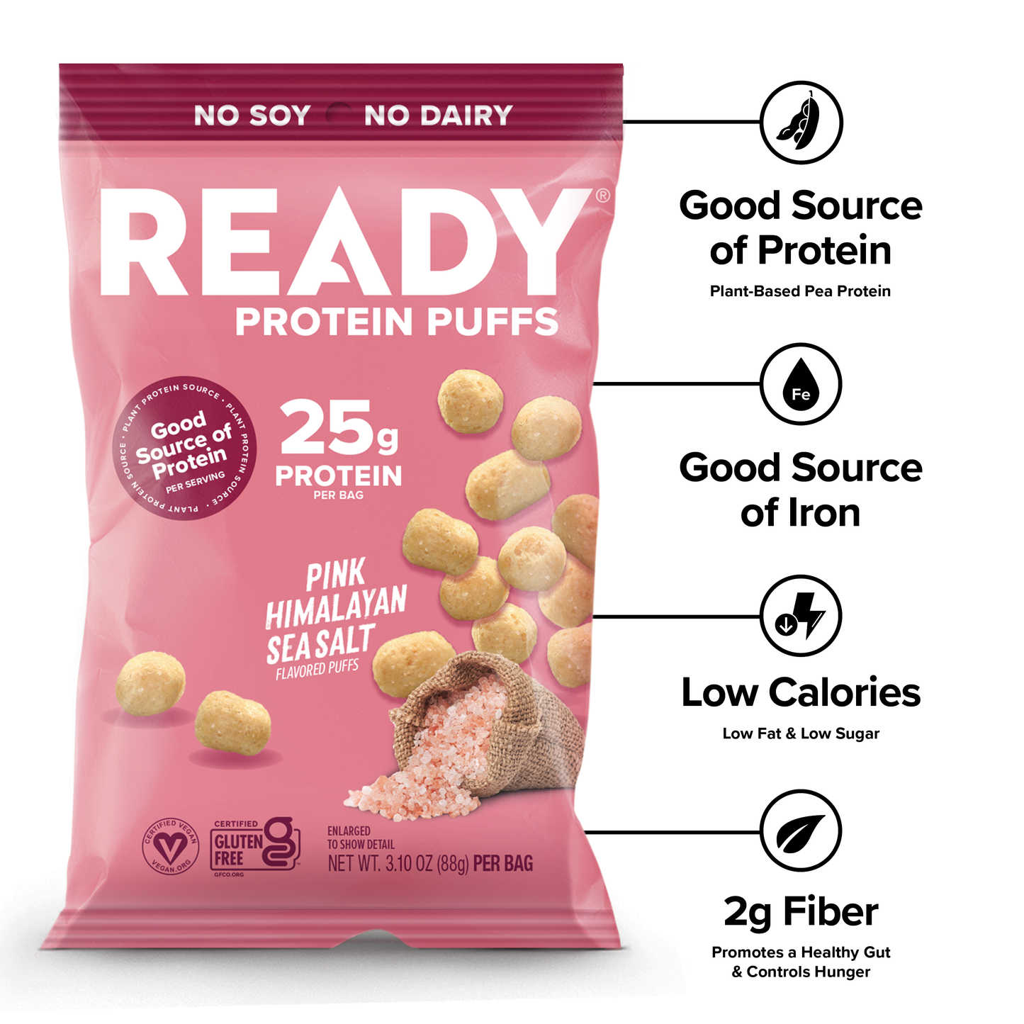 Protein Puffs Pink Himalayan Sea Salt 2.5 Servings Pack