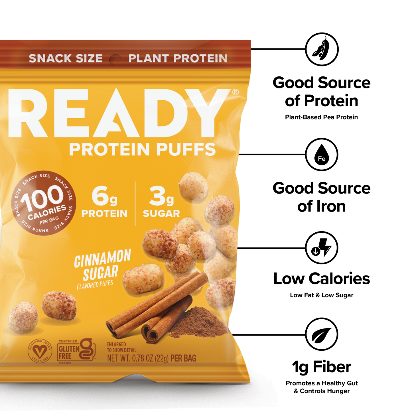 Protein Puffs Cinnamon Sugar 100 Calorie Snack Pack