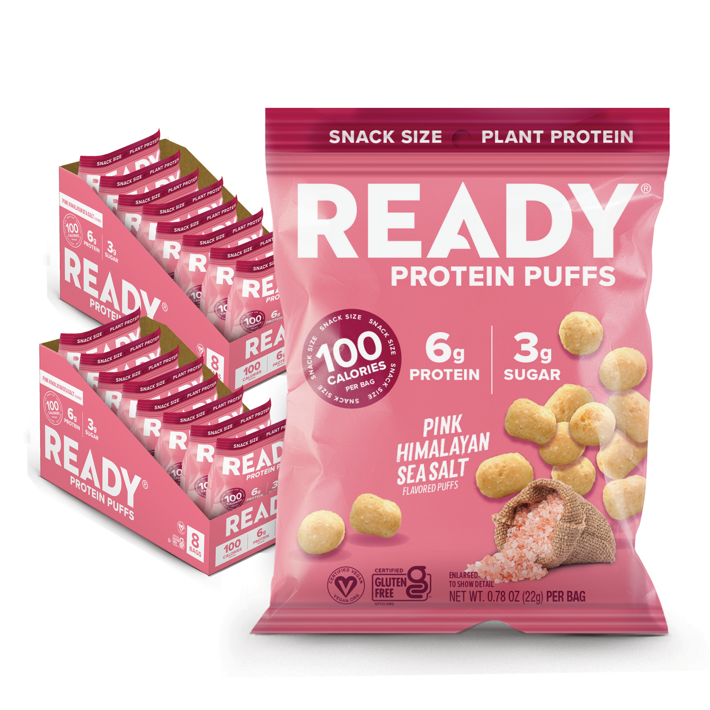 Protein Puffs Pink Himalayan Sea Salt 100 Calorie Snack Pack (PAF)