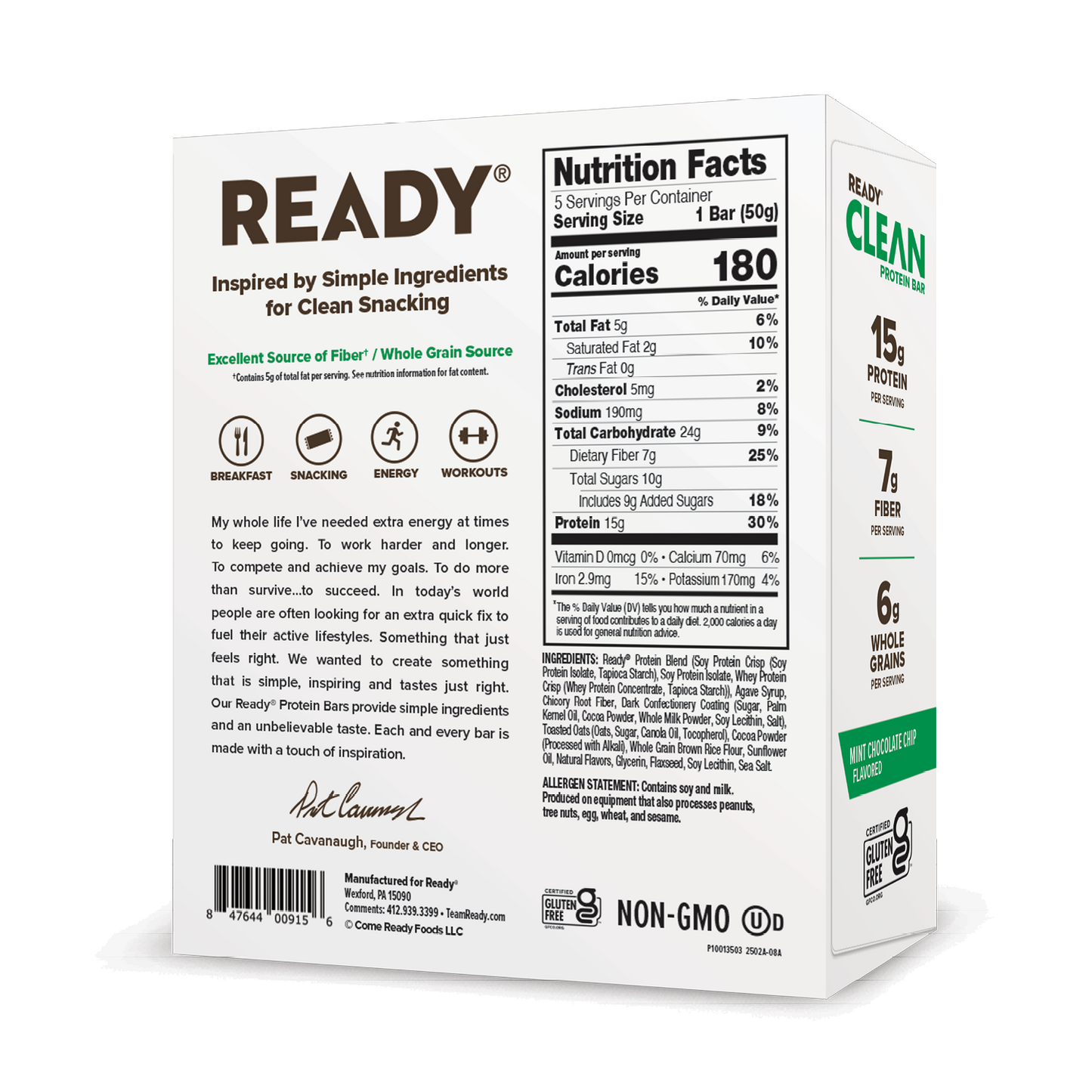 Ready® Protein Bar - Mint Chocolate Chip, 5ct (PAF)