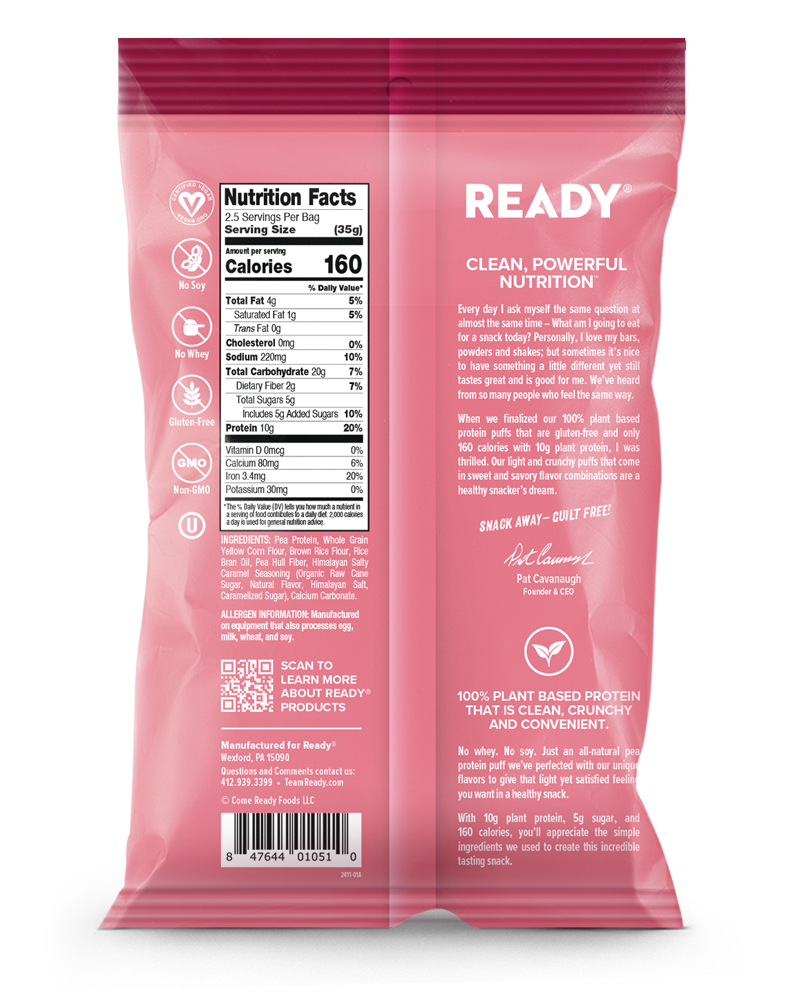 Protein Puffs Pink Himalayan Sea Salt 2.5 Servings Pack