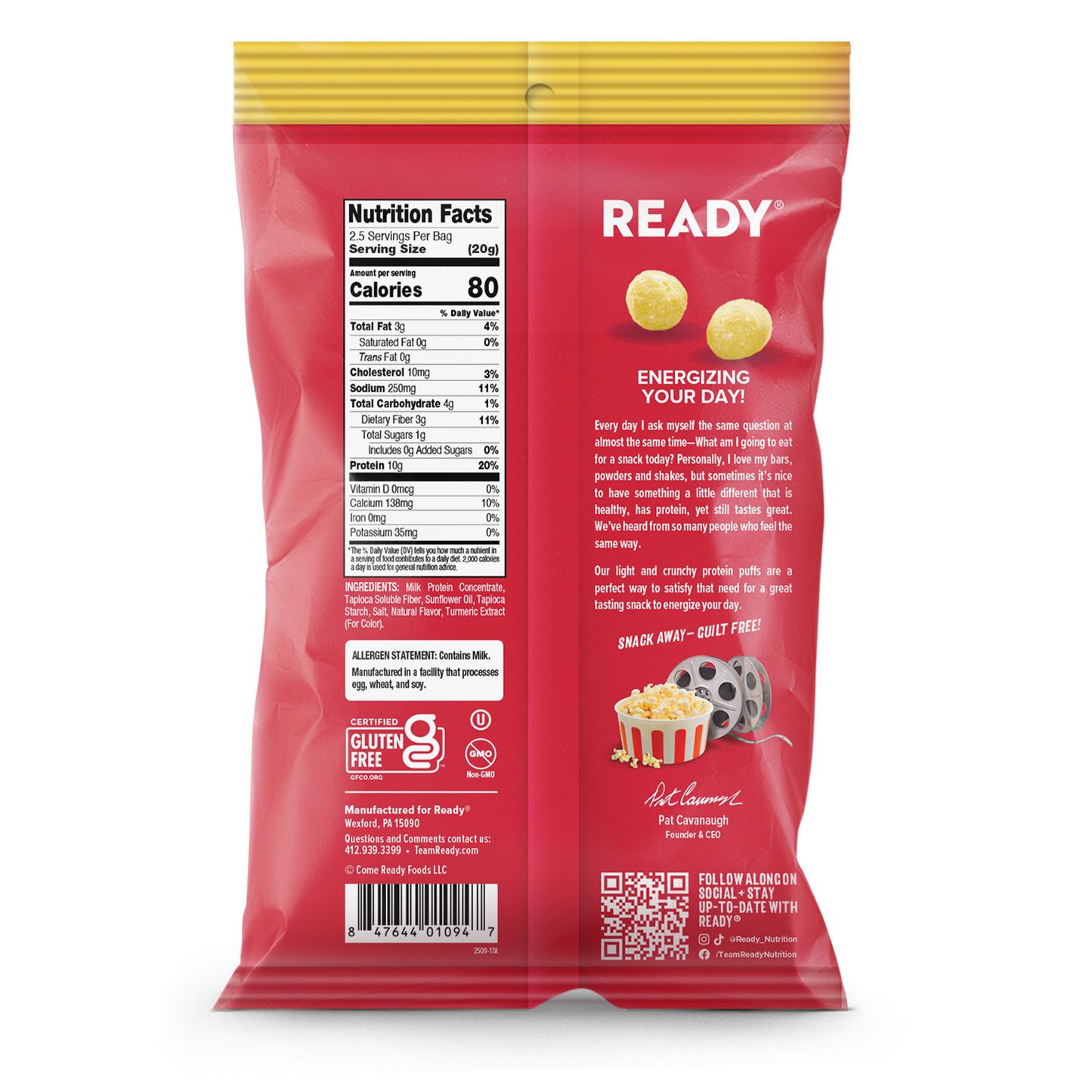 [NEW!] Protein Puffs Movie Theater Popcorn 2.5 Servings Pack