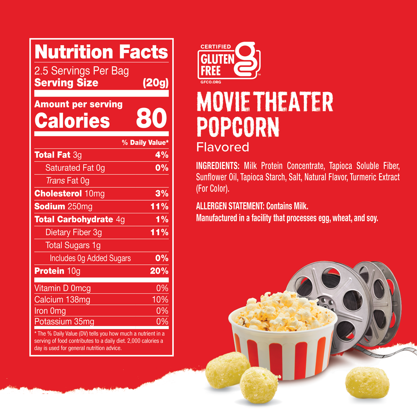 [NEW!] Protein Puffs Movie Theater Popcorn 2.5 Servings Pack