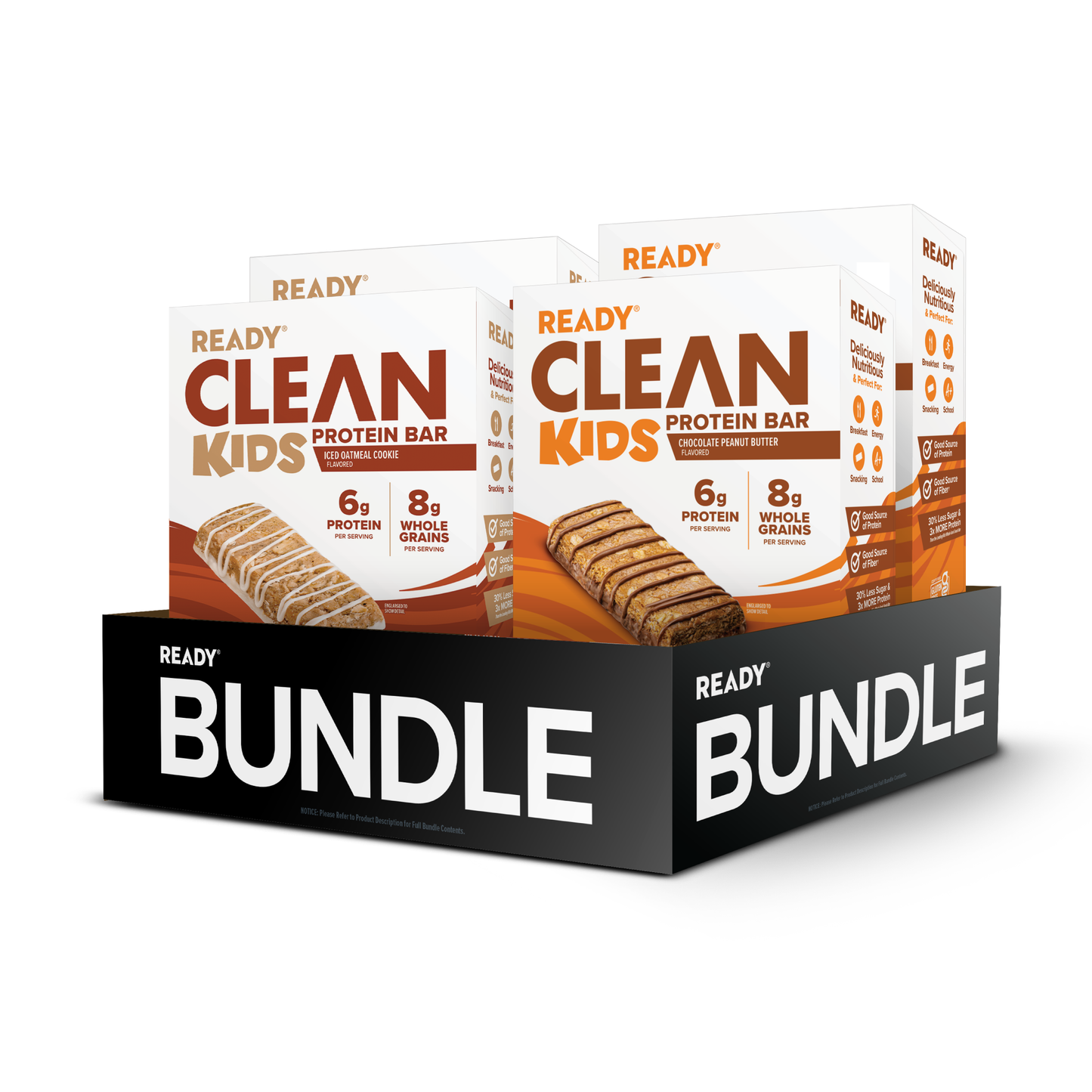 Ready® Clean Kids Whole Grain Protein Bar Iced Oatmeal Cookie + Chocolate Peanut Butter Bundle