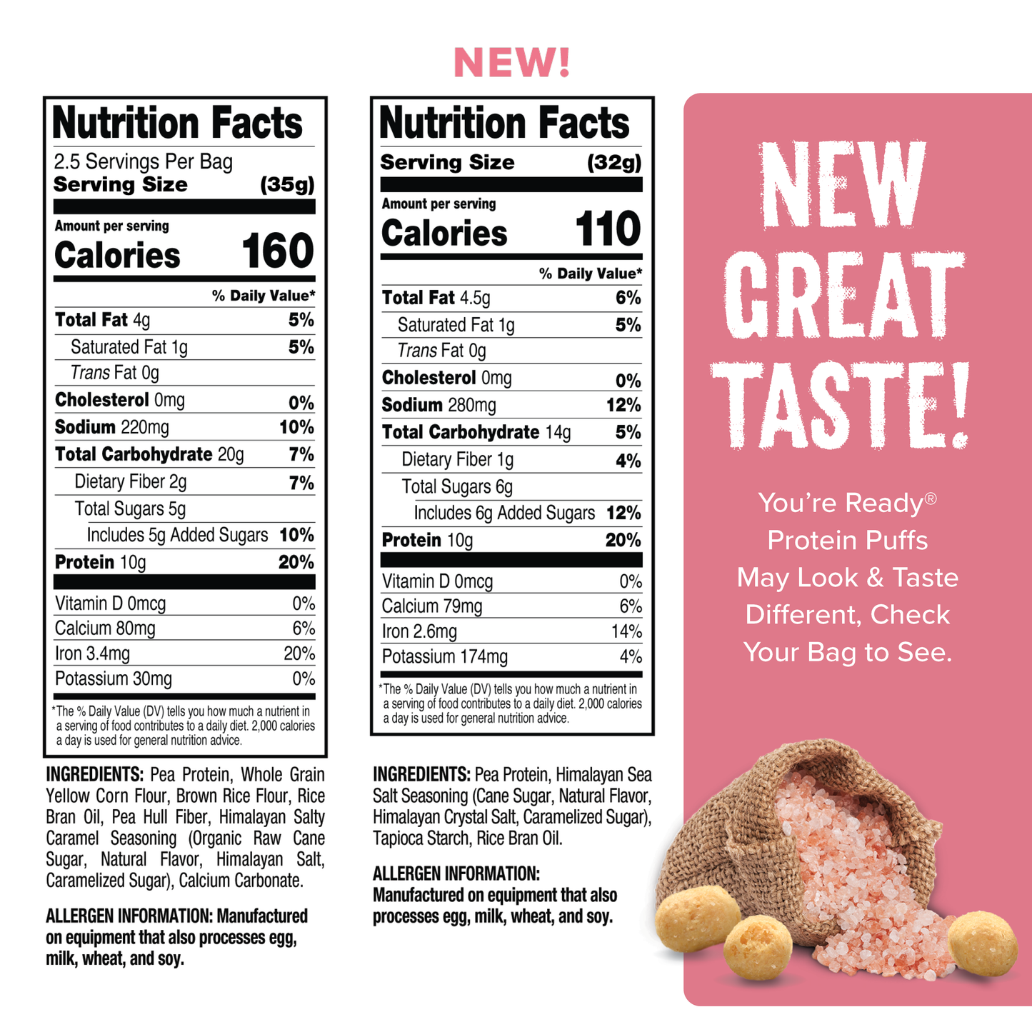 Protein Puffs Pink Himalayan Sea Salt, 2.5 Servings