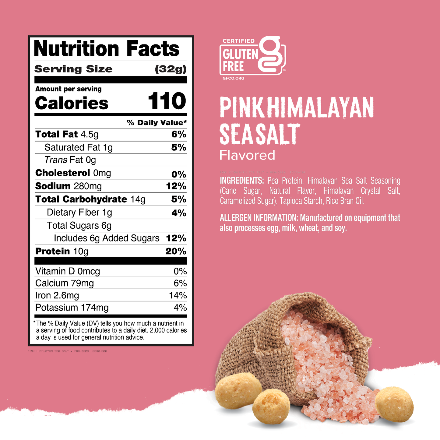 Protein Puffs Pink Himalayan Sea Salt, 2.5 Servings