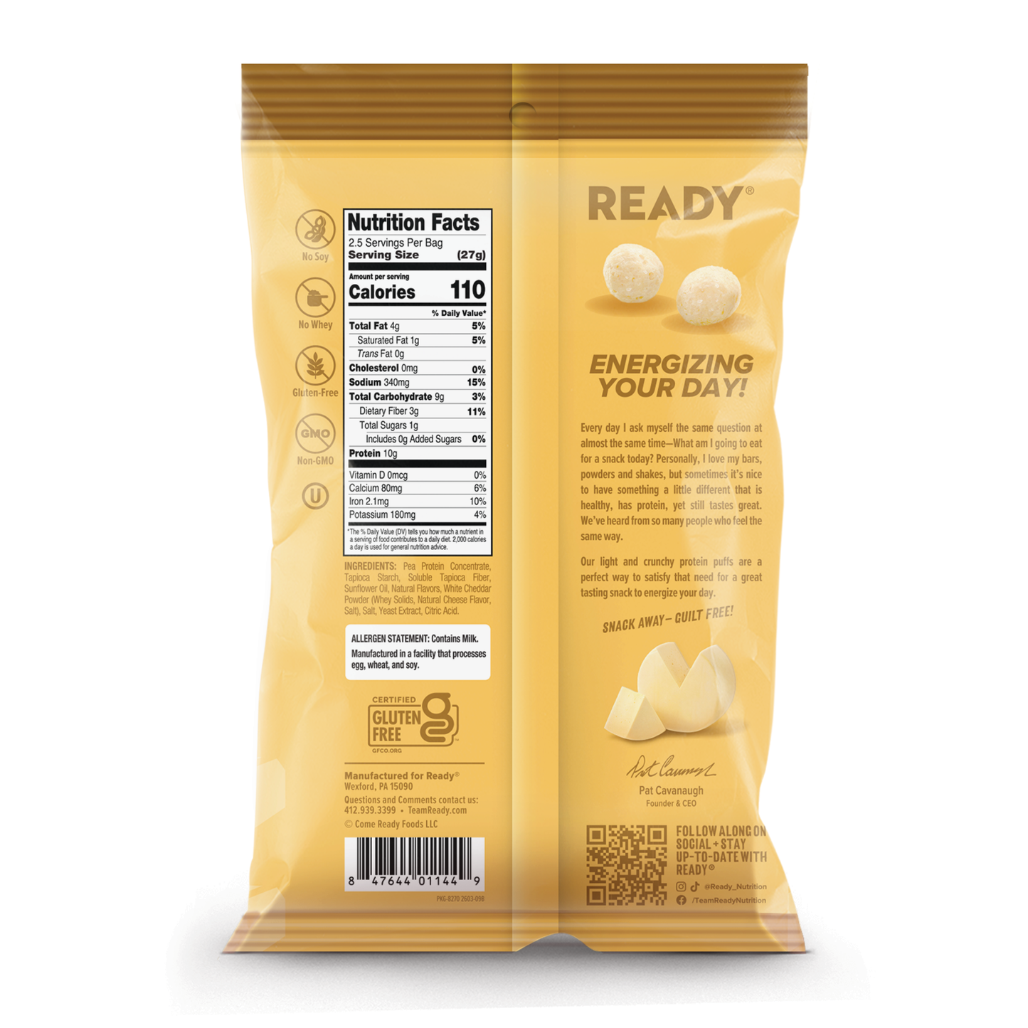 Protein Puffs White Cheddar, 2.5 Servings