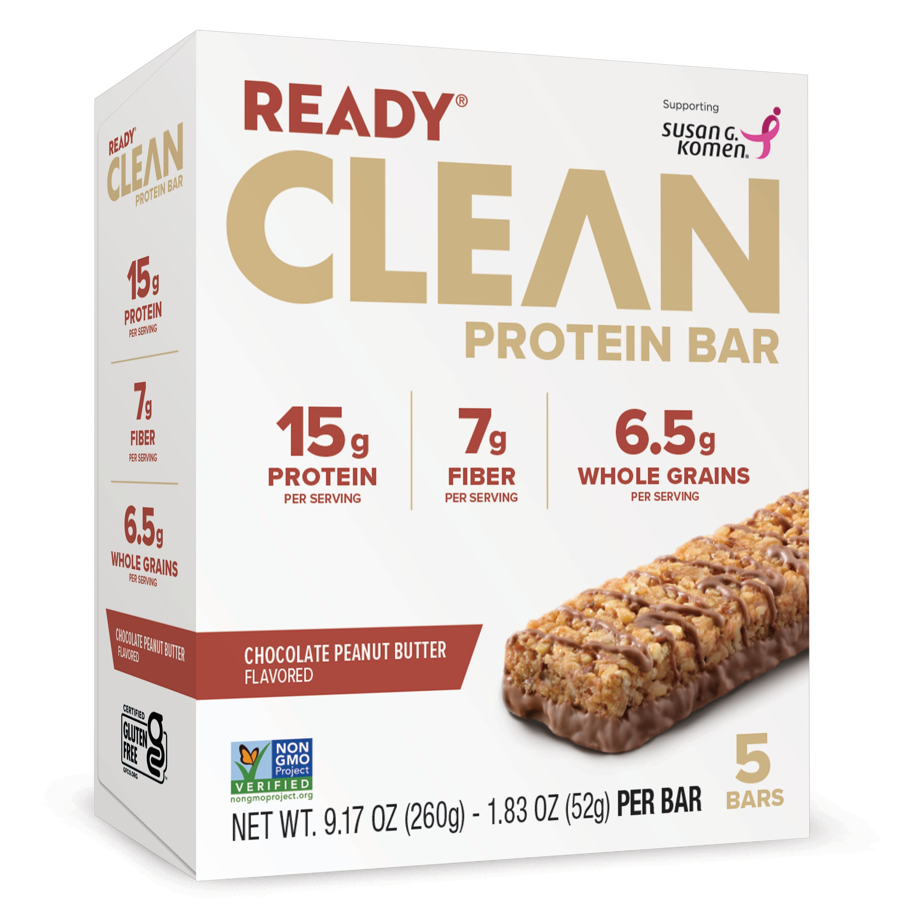 Ready® Clean Bar Chocolate Peanut Butter, 5ct (paf)