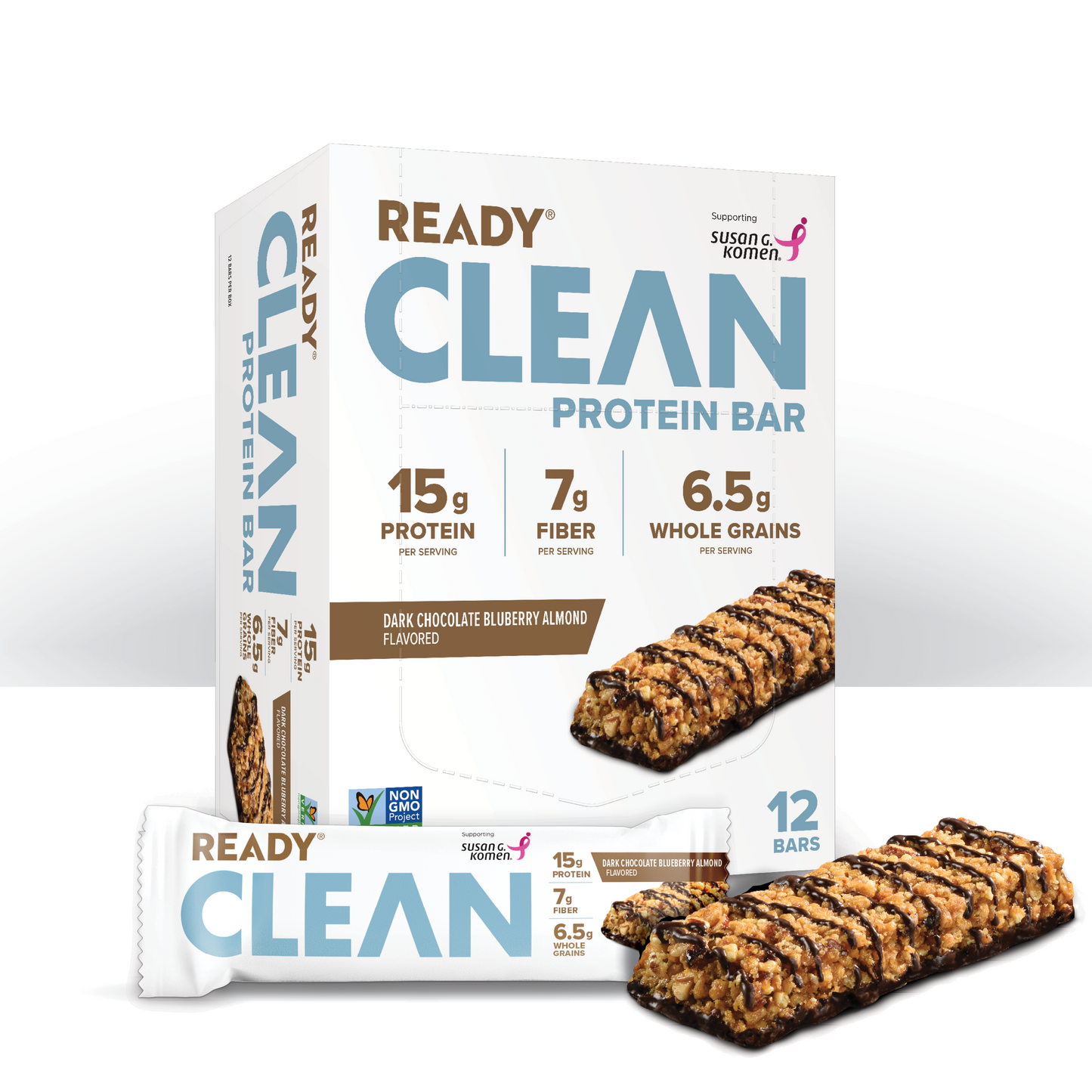 Ready Clean protein bars dark chocolate blueberry almond flavor