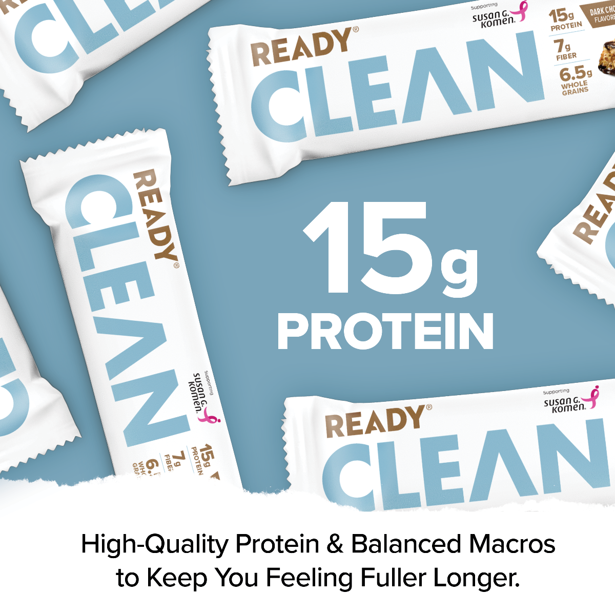 15g of high-quality protein in every Ready Clean Protein Bar 