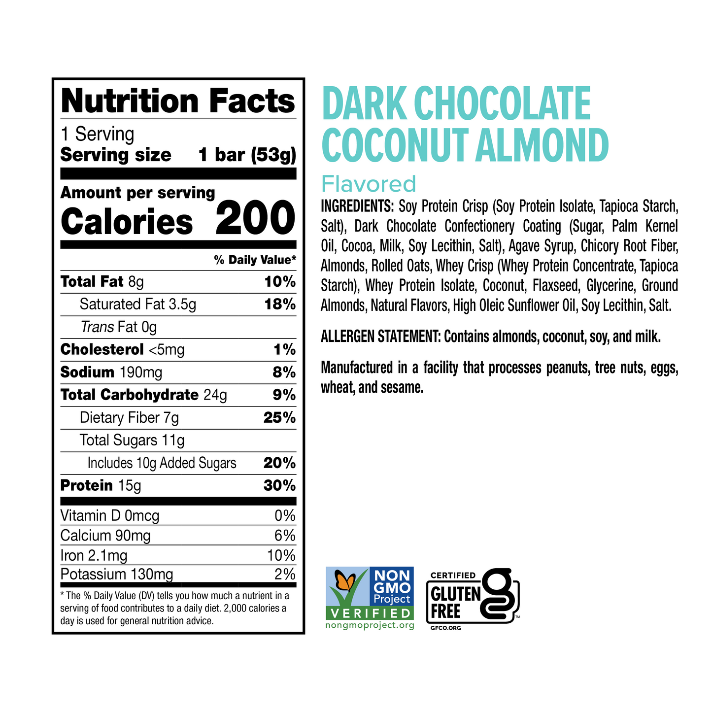 Ready® Clean Bar Dark Chocolate Coconut Almond