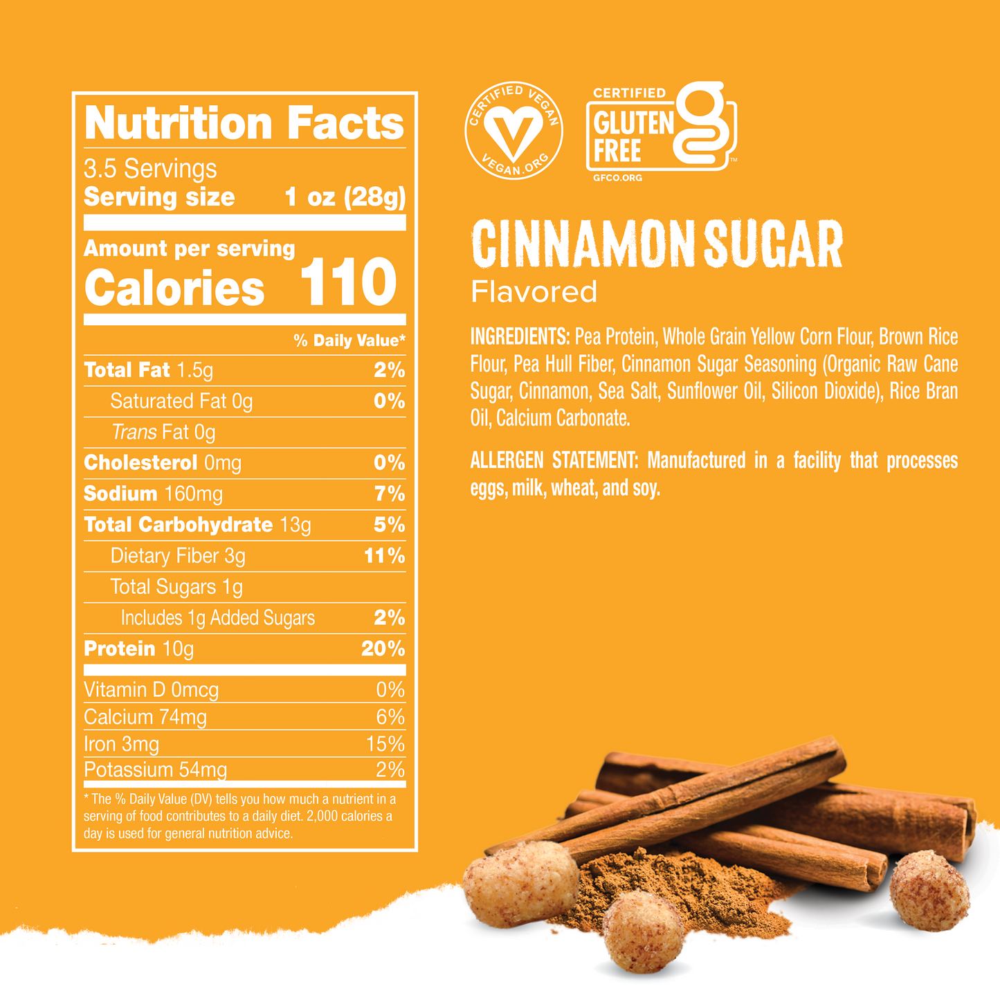 Protein Puffs Cinnamon Sugar