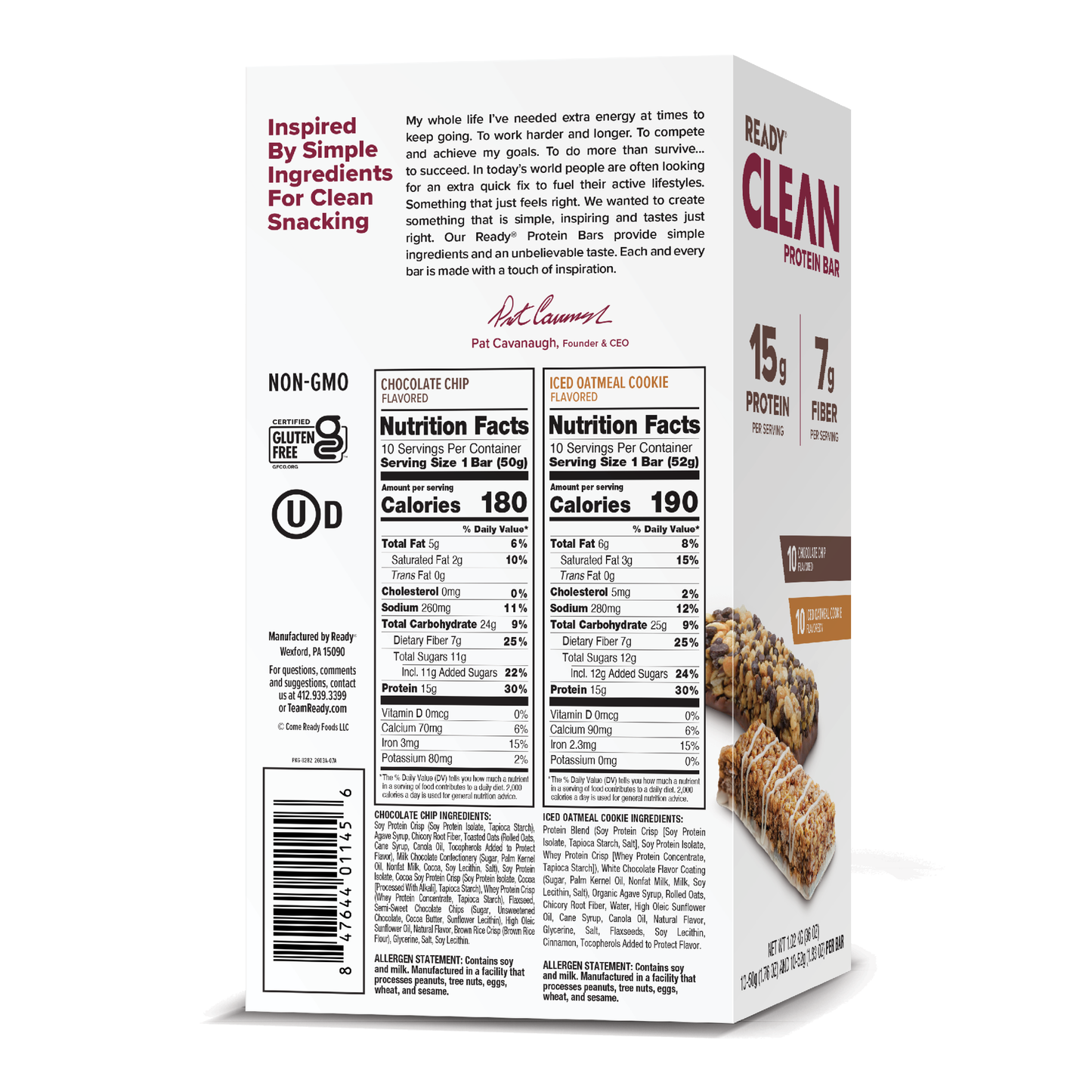 Ready® Clean Bar Chocolate Chip and Iced Oatmeal Cookie Variety Pack