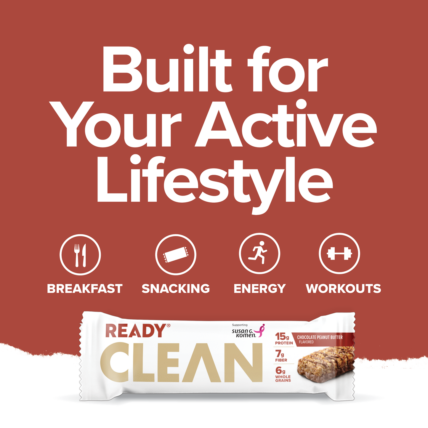 Ready® Clean Bar Chocolate Peanut Butter, 15CT