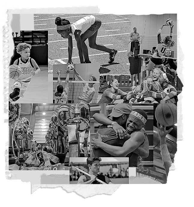 Collage of AAU athletes