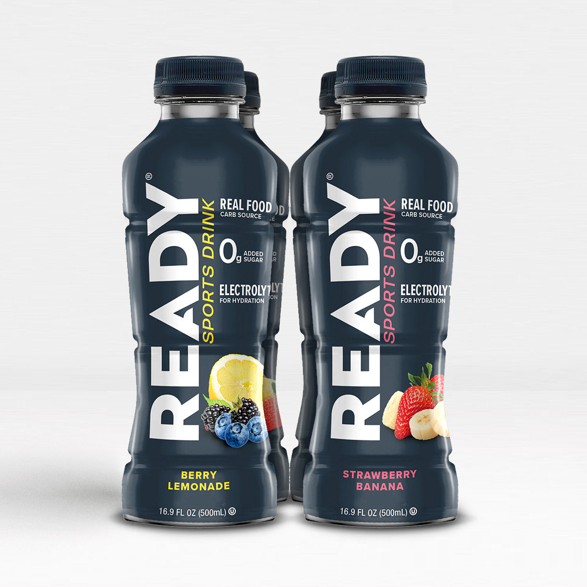4 count of Ready Sports Drink in 16.9 fl oz bottles